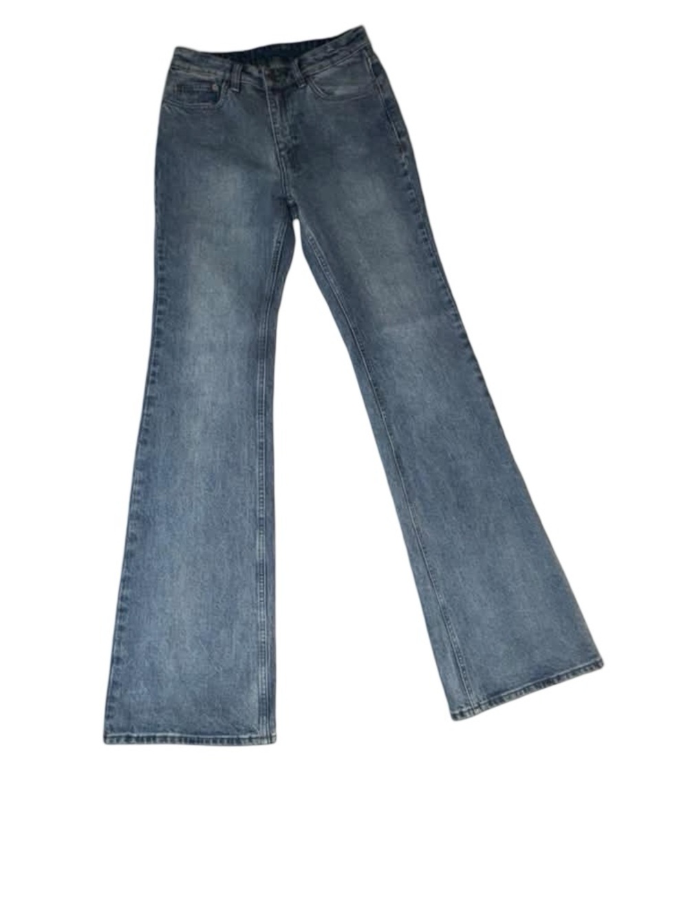 Ksubi Flare Denim Jeans Bootcut Leg Rear Cross Embroidery Stretch Designer Pants